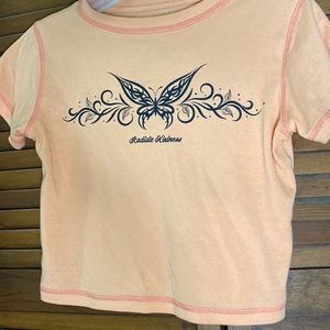 Orange “Radiate Kindness” Y2k Top